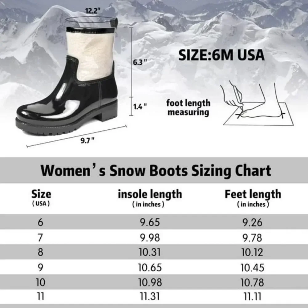 (85-4464) DKSUKO Women's Rain Boot Mid Calf Waterproof Boots Sz 10